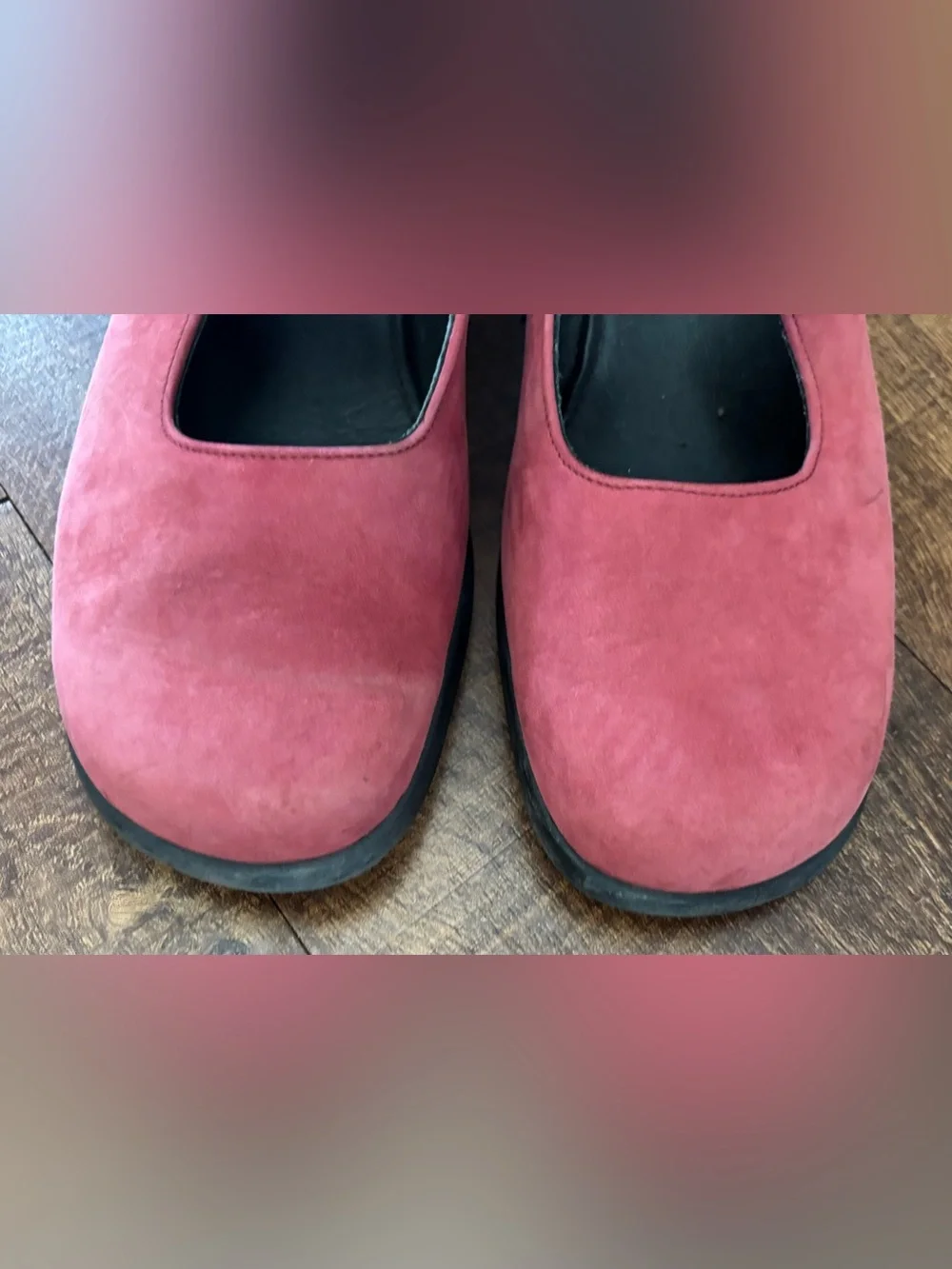 Clark’s red suede springers Mary Jane shoes for women size 6 vintage